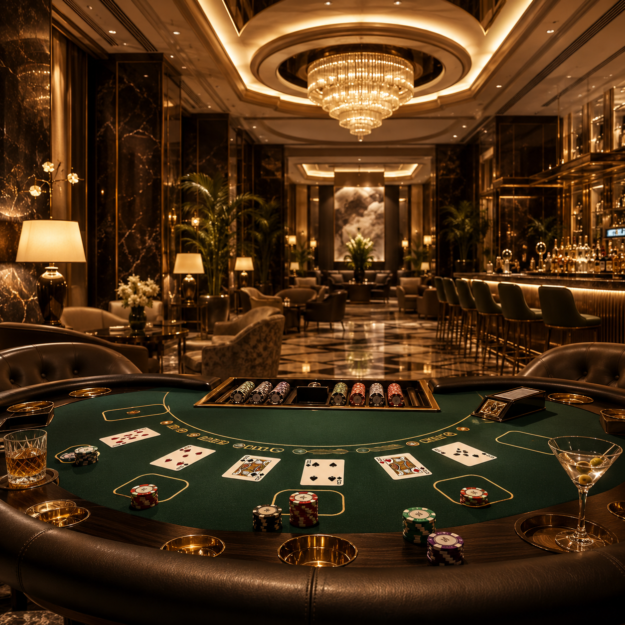 Blackjack table setup