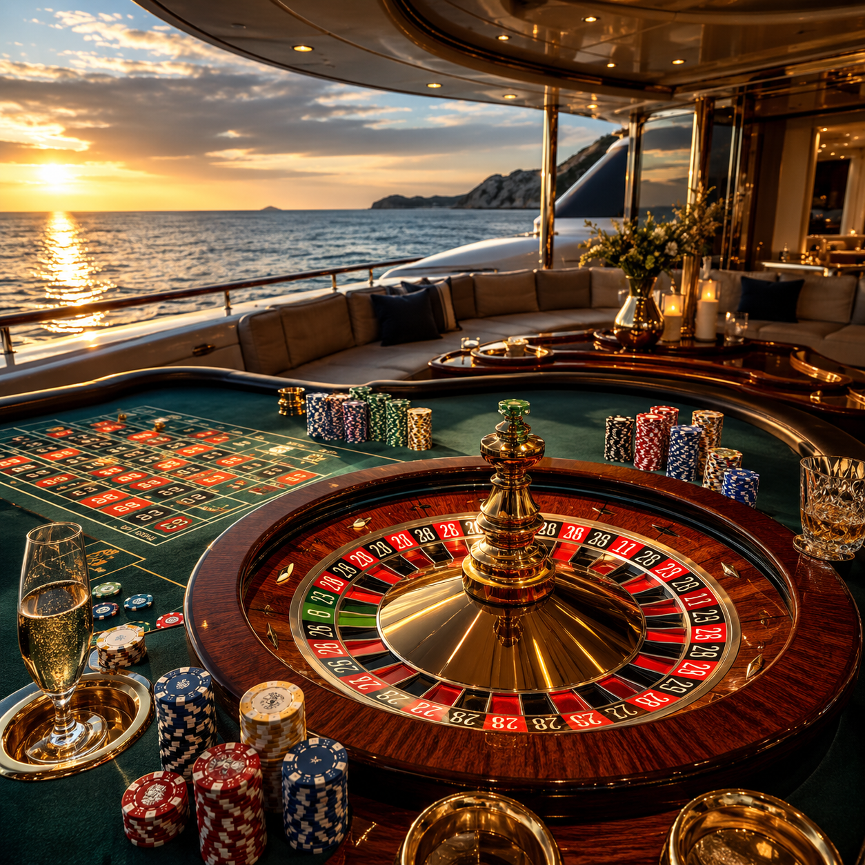 Roulette wheel in motion at a premium social event